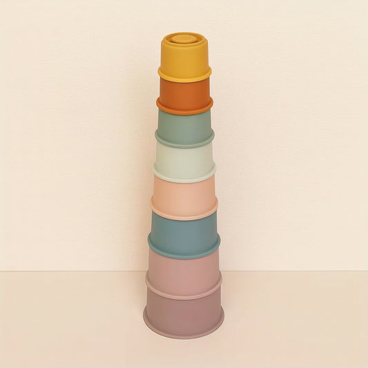 Rustic Rainbow Stacking Cups