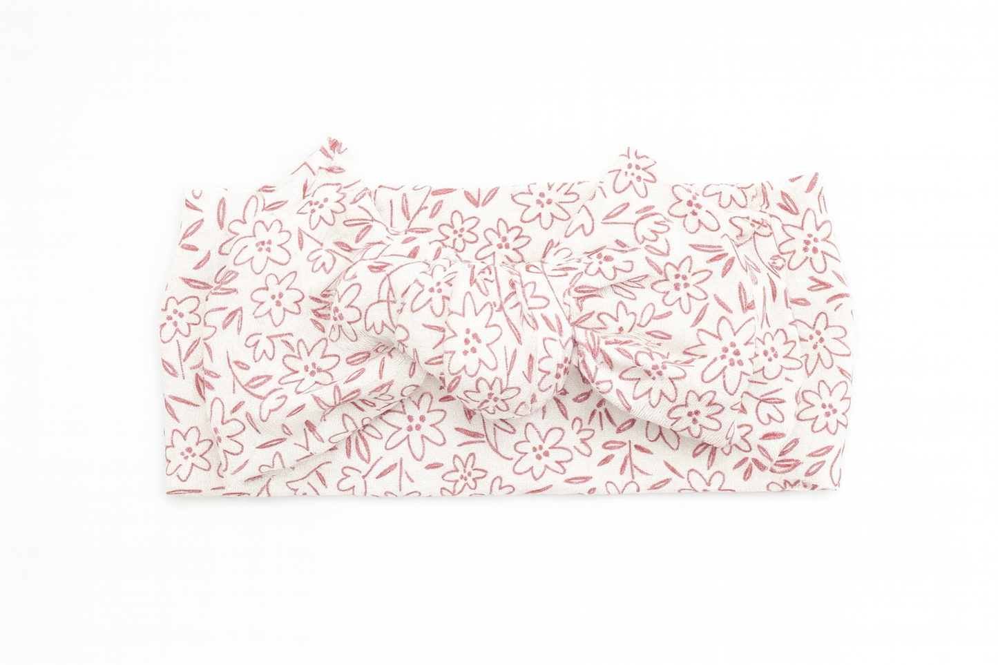 White and Red Flower Headwrap