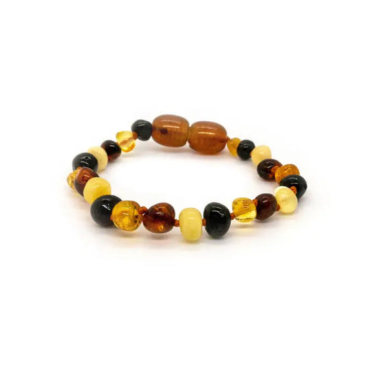 Polished 5.5 Inch Multi Baltic Amber Bracelet