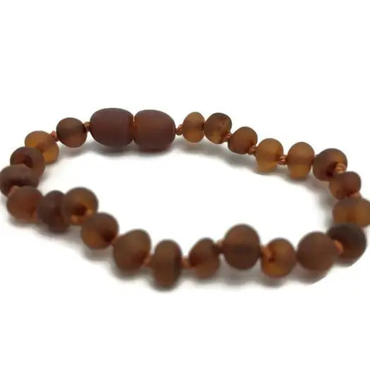 Raw 5.5 Inch Unpolished Cognac Baltic Amber Bracelet