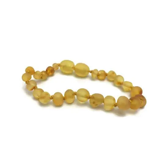 Raw Unpolished Honey Baltic Amber Bracelet For Baby, Infant, Toddler, Big Kid