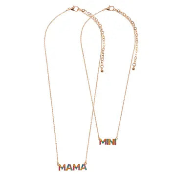 Mama and Mini Two-Tone Enamel Necklace