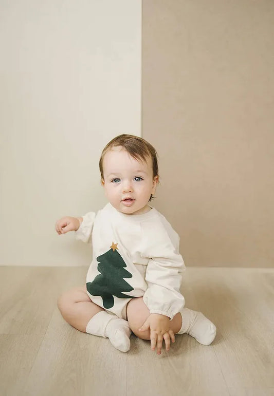 Christmas Tree French Terry Bubble Romper