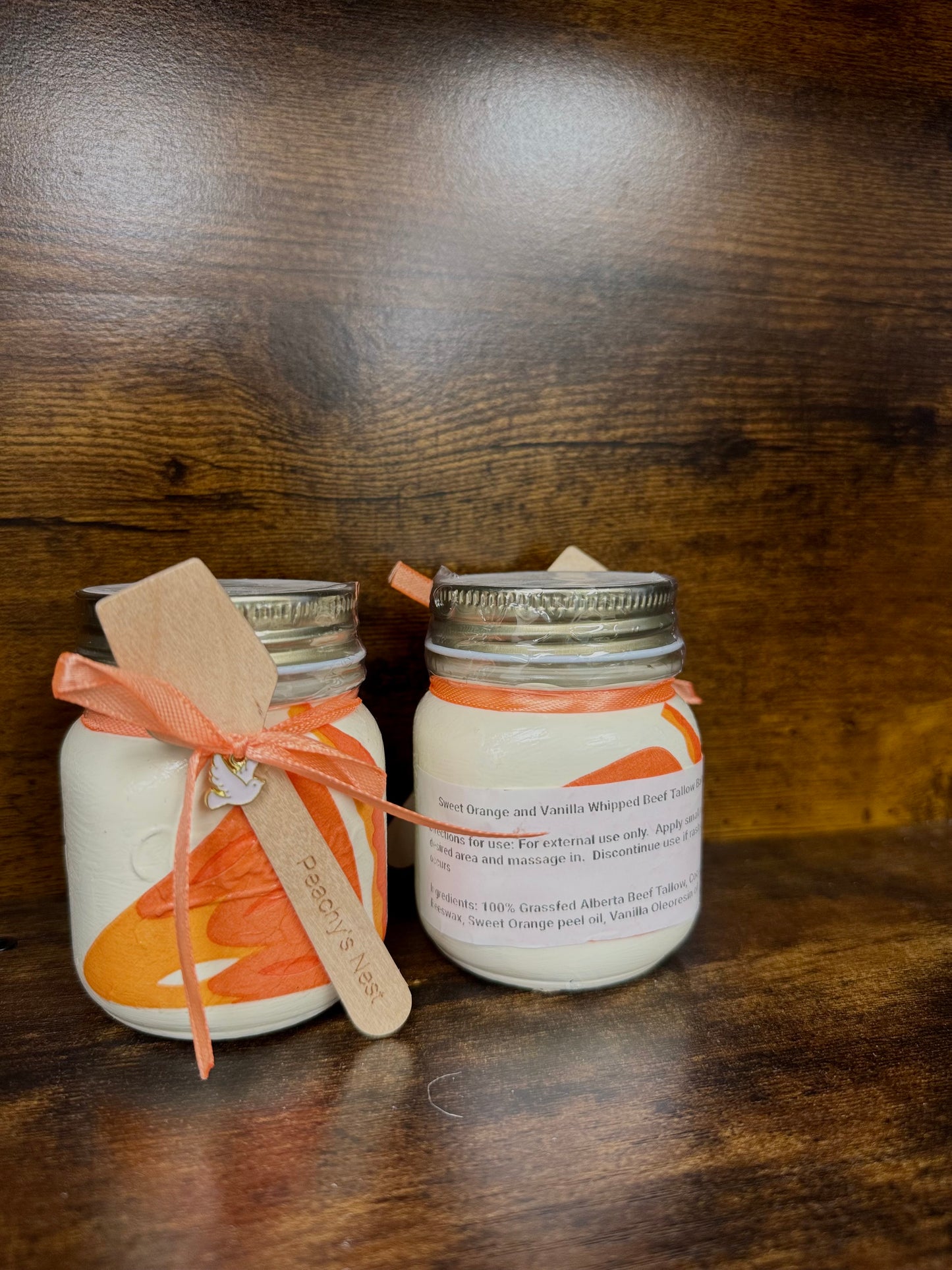 Sweet orange and vanilla whipped beef tallow