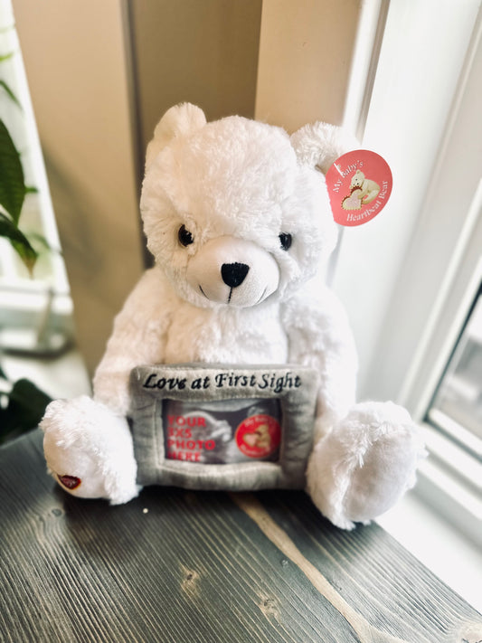 Heartbeat Picture Bear White