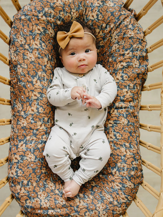 Floral Long Sleeve Button Romper