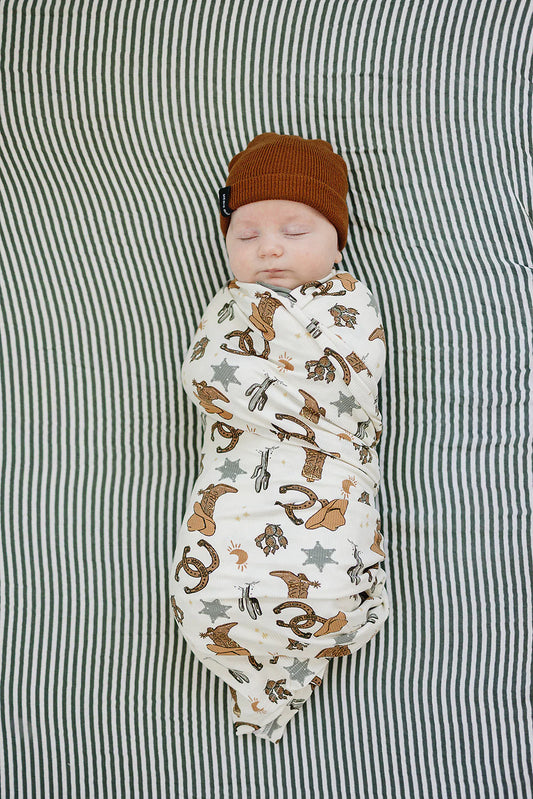 Outlaw Cowboy Ribbed Bamboo Stretch Swaddle