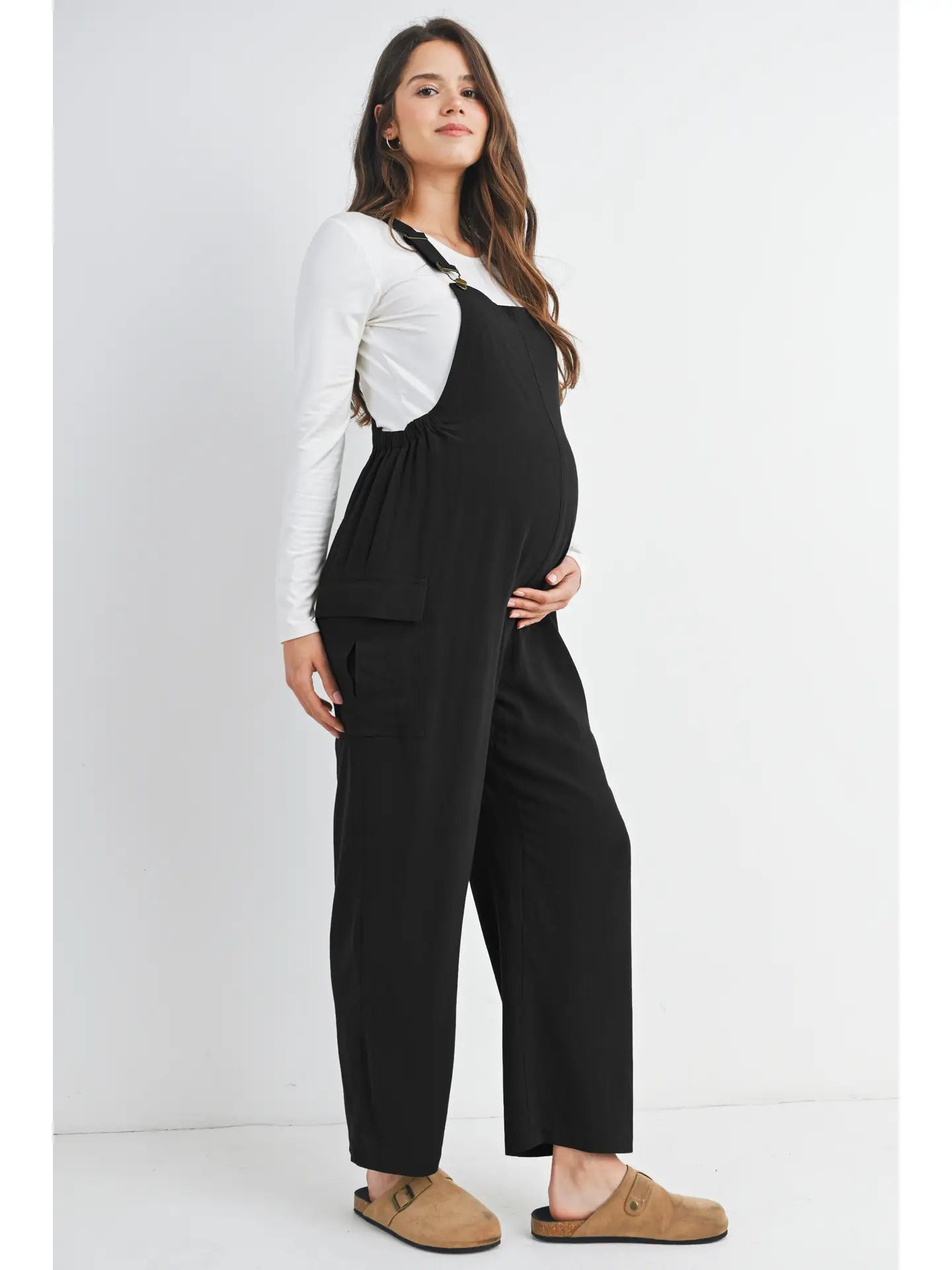 Straight Leg Maternity Adjustable Overalls