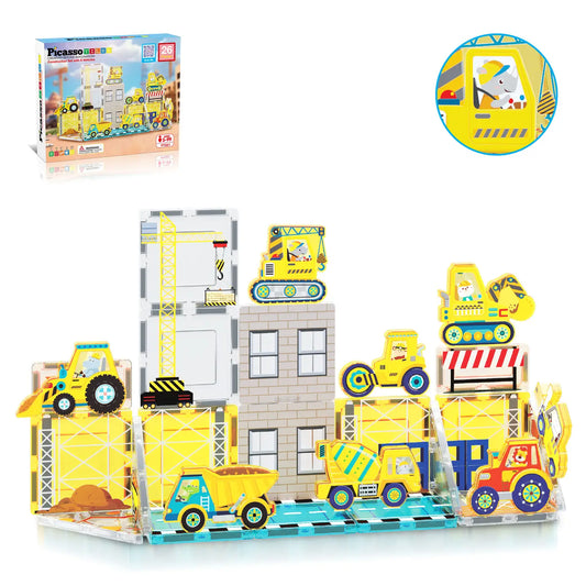 PicassoTiles 26 Piece Magnetic Building Set Playset
