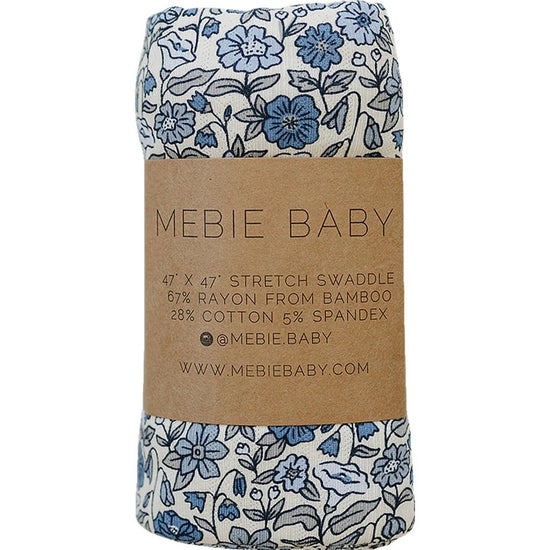 Blue Pointelle Bamboo Stretch Swaddle