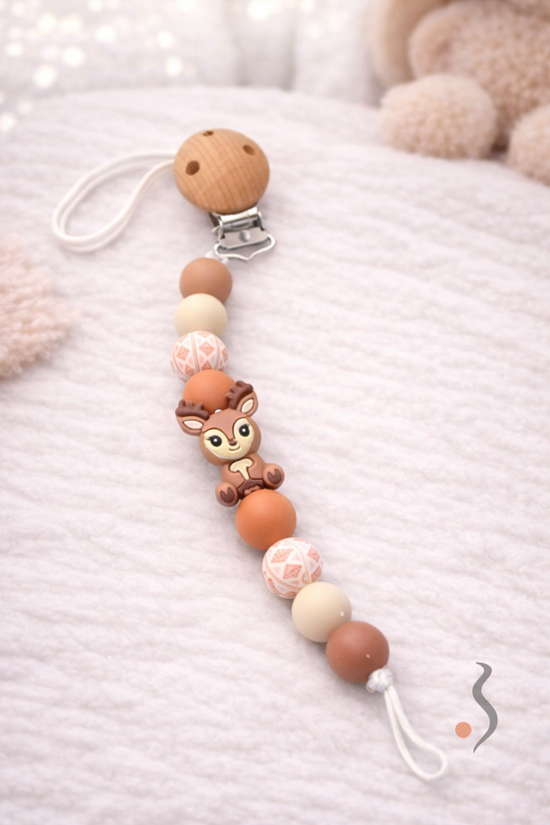Pacifier Clip | Brown Deer