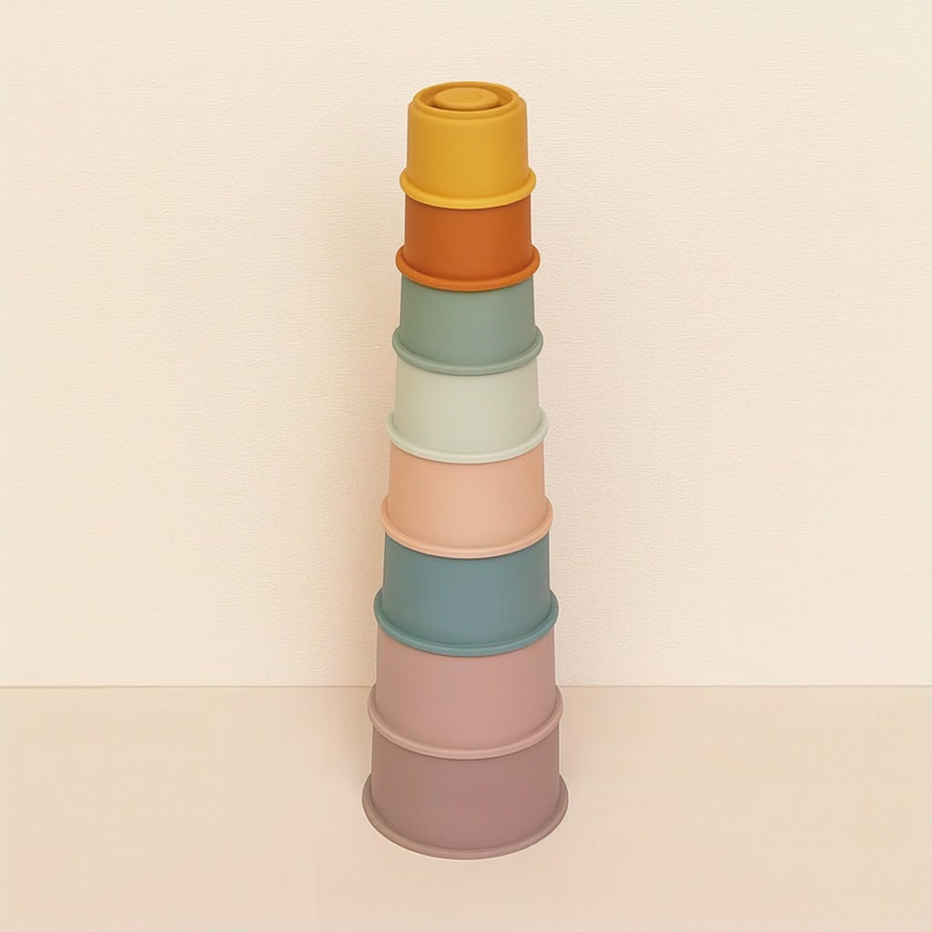 Rustic Rainbow Stacking Cups