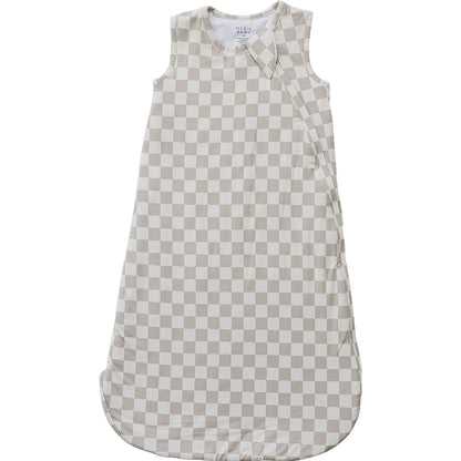 Taupe Checkered Bamboo Sleep Sack