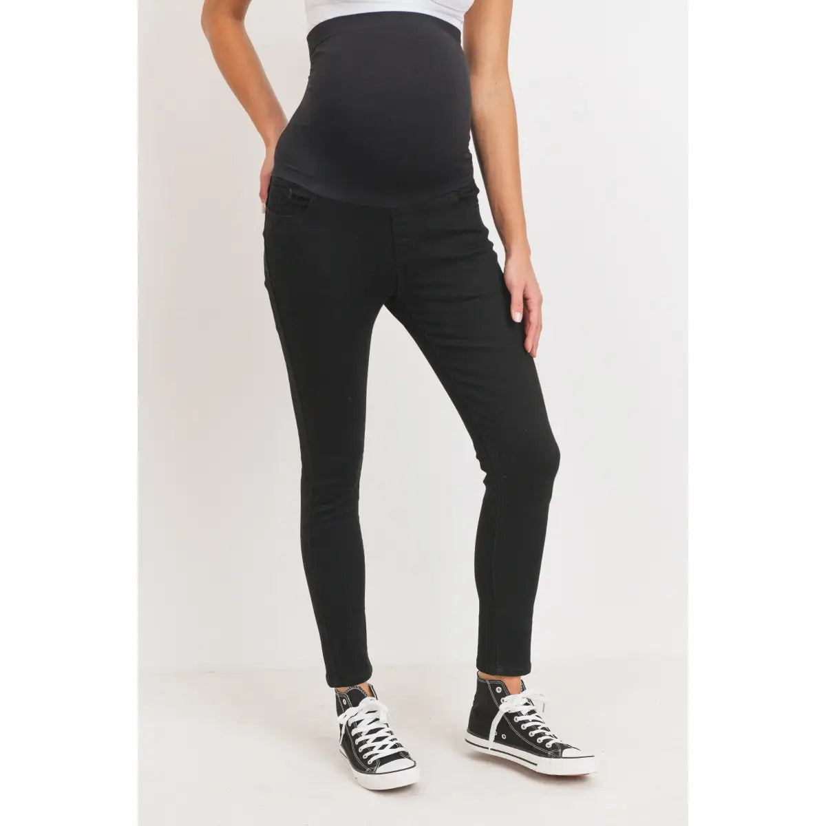 Black Skinny Jeans with Full Panel