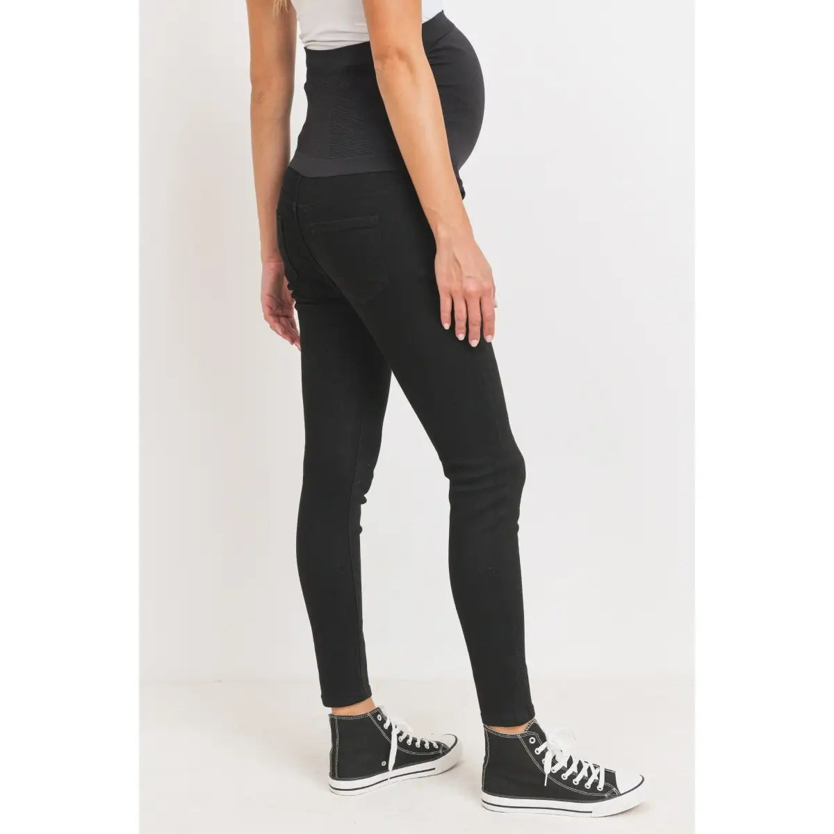 Black Skinny Jeans with Full Panel