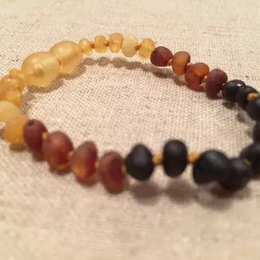 Raw 5.5 Inch Rainbow Baltic Amber Bracelet