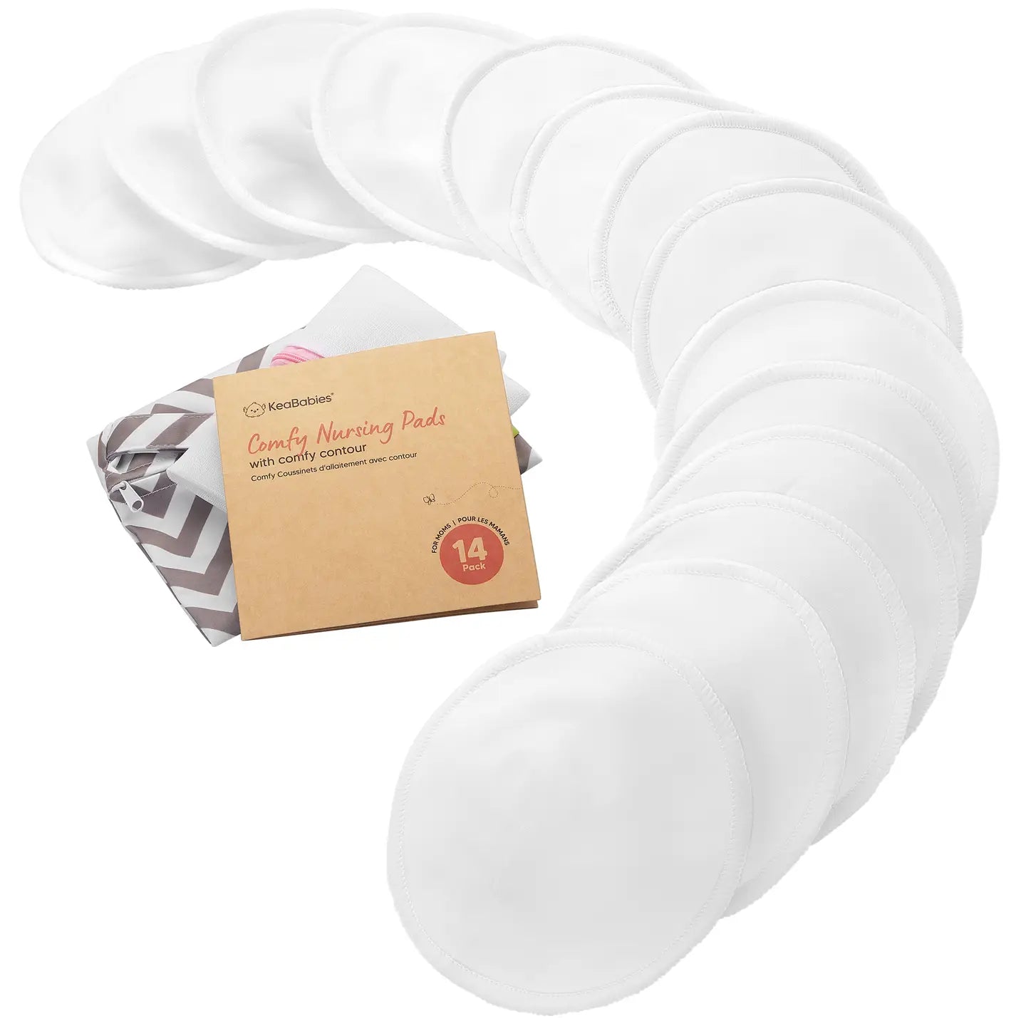 14pk Comfy Nursing Pads, Reusable Breastfeeding Pads