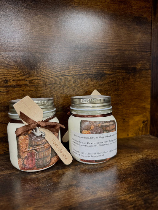 Bourbon and sandalwood whipped beef tallow