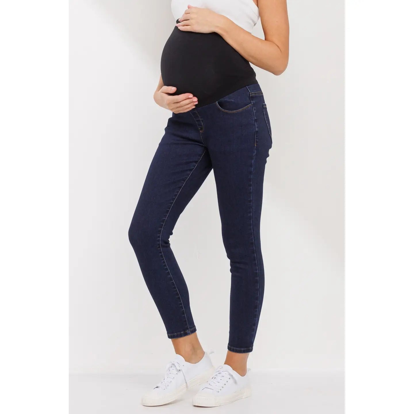 Stretch Maternity Skinny Jeans with Full Panel