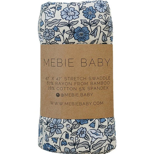 Blue Pointelle Bamboo Stretch Swaddle