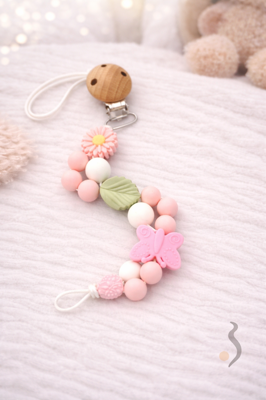 Pacifier Clip | Pink Floral