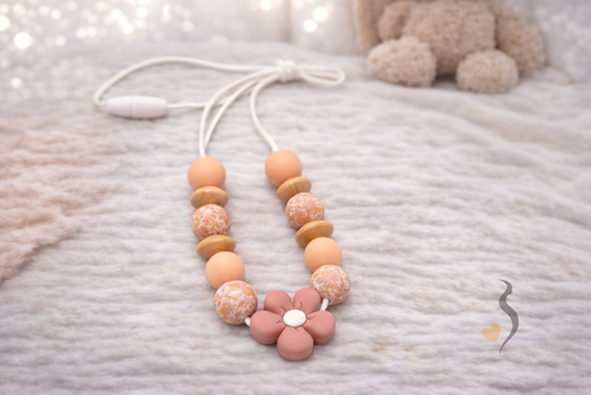 Breastfeeding Necklace | Peach and Pink Flower
