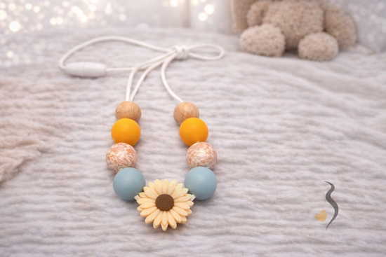 Breastfeeding Necklace | Orange and Flower