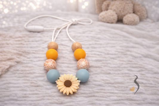 Breastfeeding Necklace | Orange and Flower